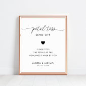 Poster Script moderne Petal Toss Envoyer Signal Mariage