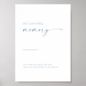 Poster Script Moderne Simple En Mémoire De Signe | Bleu (Devant)