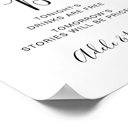 Poster Script moderne Simple Open Bar Sign (Coin)