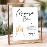 Poster Script moderne | Symbole de la barre de Brunch Mim<br><div class="desc">Elégant signe minimaliste,  Noir & Blanc moderne Contraste de couleur pour votre brunch de douche nuptiale.</div>