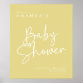 Poster Script moderne Yellow Oh Baby Simple Accueil Poste (Devant)