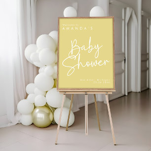Poster Script moderne Yellow Oh Baby Simple Accueil Poste