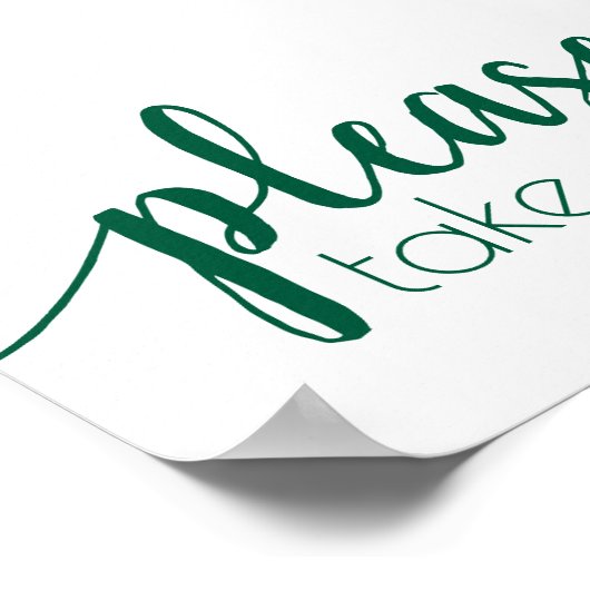 Poster Script Neo Mint | Vert S'Il Vous Plaît Prendre Un  (Coin)