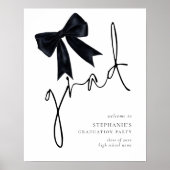Poster Script noir Bow Grad Welcome to Graduation Party (Devant)