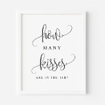 Poster Script Noir Combien De Baisers Sont Dans Le Jar<br><div class="desc">Combien de baisers sont dans le bocal ? Ajoutez un jeu amusant à votre événement avec ce panneau de fête personnalisable. Il présente un script noir et une typographie simple. Ce panneau de baisers est parfait pour les baby showers,  les douches nuptiales,  les wedding showers et autres événements.</div>
