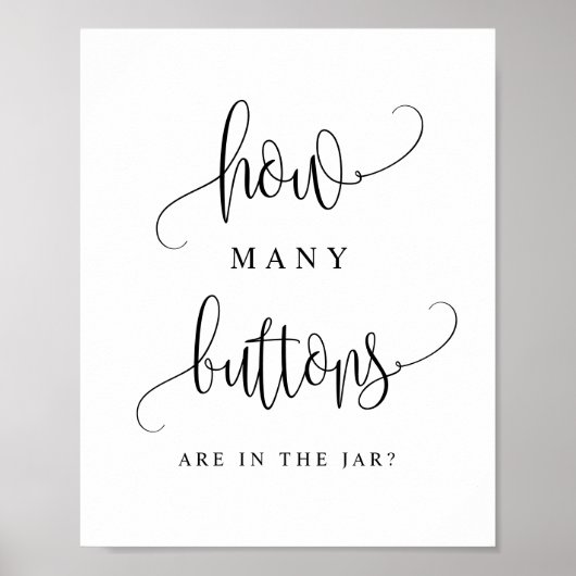Poster Script Noir Combien De Boutons Sont Dans Le Jar (Devant)