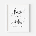 Poster Script Noir Combien De Corks Sont Dans Le Jar<br><div class="desc">Combien y a-t-il de lièges dans le bocal ? Ajoutez un jeu amusant à votre événement avec ce panneau de fête personnalisable. Il présente un script noir et une typographie simple. Ce panneau de baisers est parfait pour les baby showers,  les douches nuptiales,  les wedding showers et autres événements.</div>