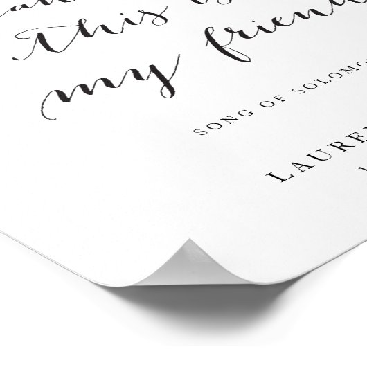 Poster Script noir et blanc Ceci est mon Mariage bien-aim (Coin)