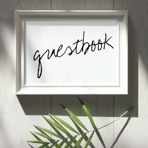 Poster Script noir et blanc moderne Mariage minimaliste