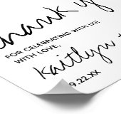 Poster Script noir et blanc moderne Mariage minimaliste (Coin)