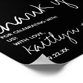 Poster Script noir et blanc moderne Mariage minimaliste (Coin)