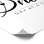 Poster Script Noir Et Blanc Un Jour À La Fois Sobriété (Coin)