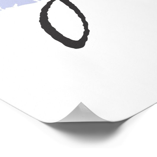 Poster Script noir et bleu Jerry (Coin)