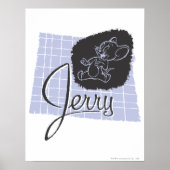 Poster Script noir et bleu Jerry (Devant)