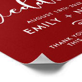 Poster Script Red Stylish Bienvenue à notre signature Mar (Coin)