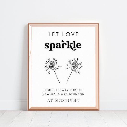 Poster Script rétro Laisser Lover Sparkle Mariage Sendoff