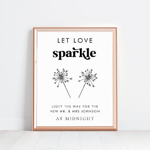 Poster Script rétro Laisser Lover Sparkle Mariage Sendoff