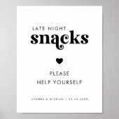 Poster Script rétro Snacks tardifs de nuit Signal Mariage (Devant)