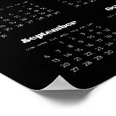 Poster Script rétro vintage 2025 Calendrier photo noir (Coin)