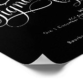 Poster Script romantique Signature Boissons Bar Mariage n (Coin)