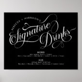 Poster Script romantique Signature Boissons Bar Mariage n (Devant)