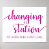 Poster Script rose chaud | Fuchsia Rose (Devant)