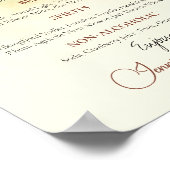 Poster Script Rose de plage Bachelorette Boissons Menu Si (Coin)