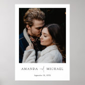 Poster Script simple élégant Mariage photo personnalisé B (Devant)