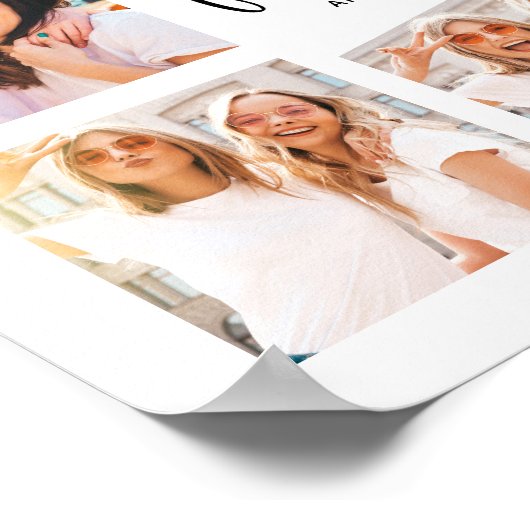 Poster Script tendance noir et blanc | Meilleures photos  (Coin)