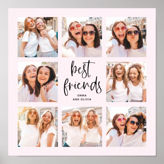 Poster Script tendance sur Blush | Multi Photo Best Frien (Devant)