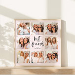 Poster Script tendance sur Blush | Multi Photo Best Frien<br><div class="desc">Cette affiche branchée présente huit de vos photos préférées de vous et de votre bestie ! Les mots "meilleurs amis" apparaissent dans un script moderne noir, et il y a de la place pour ajouter le nom de vous et de votre meilleur ami sur un joli arrière - plan rose...</div>