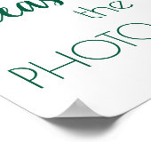 Poster Script turquoise | Panneau photo bleu-vert Aqua (Coin)