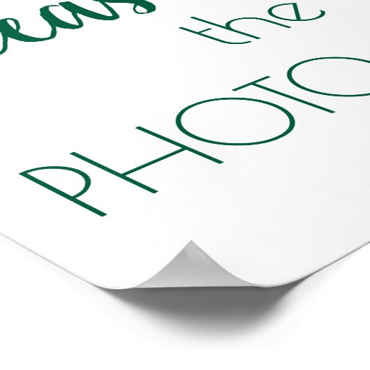 Poster Script turquoise | Panneau photo bleu-vert Aqua (Coin)