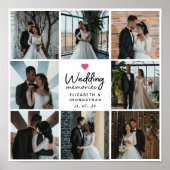 Poster Script Wedding Memories Heart Couple Photo Collage (Devant)