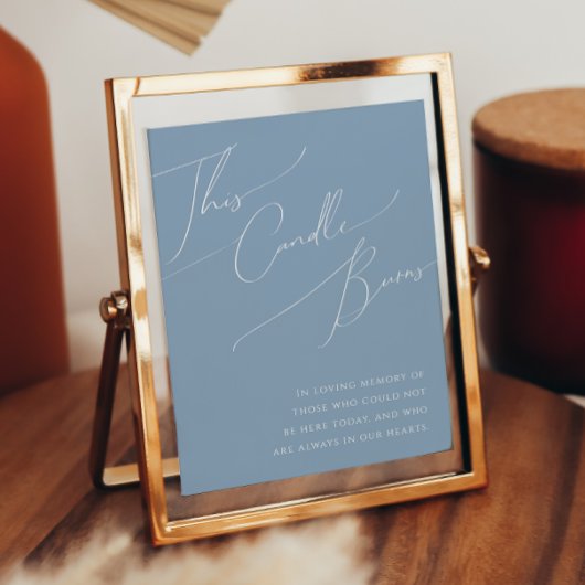 Poster Script Whimsical | Dusty Blue Cette Bougie Brûle