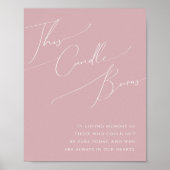 Poster Script Whimsical | Dusty Rose Cette Bougie Brûle (Devant)
