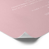 Poster Script Whimsical | Dusty Rose Mariage Menu Boisson (Coin)