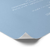 Poster Script Whimsical | Menu Boissons Mariage Dusty Blu (Coin)