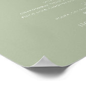 Poster Script Whimsical | Menu des boissons Mariages Sage (Coin)