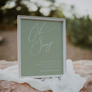 Poster Script Whimsical   Sage Green Oh Snap Hashtag