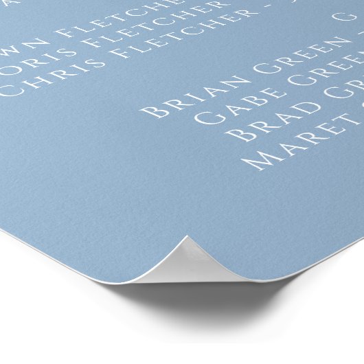 Poster Script Whimsical | Siège Alphabétique bleu Dusty (Coin)
