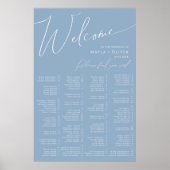 Poster Script Whimsical | Siège Alphabétique bleu Dusty (Devant)