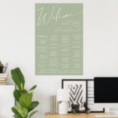 Poster Script Whimsical | Siège Alphabétique Vert Sage (Bureau à domicile)