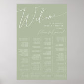 Poster Script Whimsical | Siège Alphabétique Vert Sage (Devant)