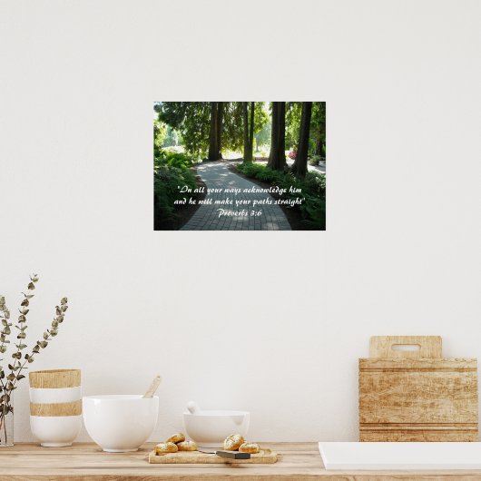 Poster Scripture du chemin du jardin (Cuisine)