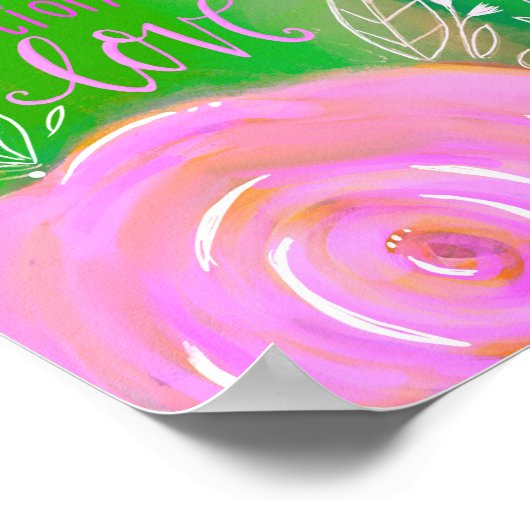 POSTER SCRIPTURE FLORALE ART IMPRIMER ST THERESSE (Coin)