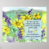 Poster Scripture Isaiah 51:3 Desert Lupines Wildflowers (Devant)
