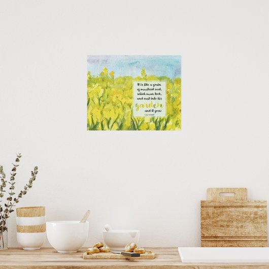 Poster Scripture Mustard Seed Luke 13 Bible Verse (Cuisine)