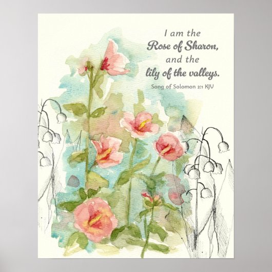 Poster Scripture Song of Solomon Rose of Sharon Lily  (Devant)
