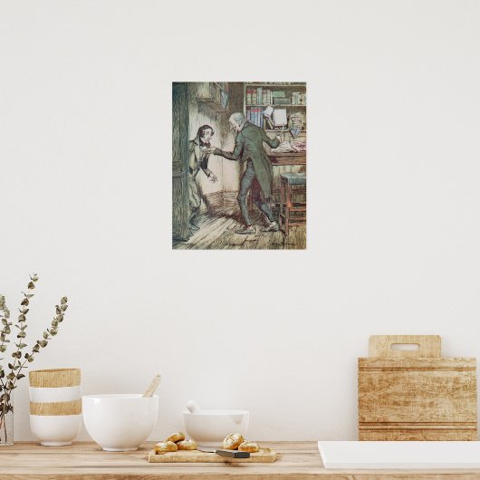 Poster Scrooge et Bob Cratchit (Cuisine)